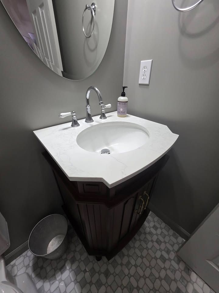 Bathroom vanity and tile renovation by MAXXPRO